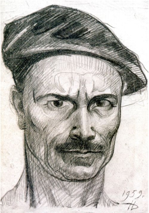 Автопортрет монументалиста Н. П. Долбилкина, 1959 год, Комсомольск-на-Амуре.