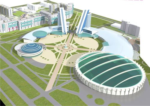 Фрагмент проекта общественного центра Ленинского округа Комсомольска-на-Амуре