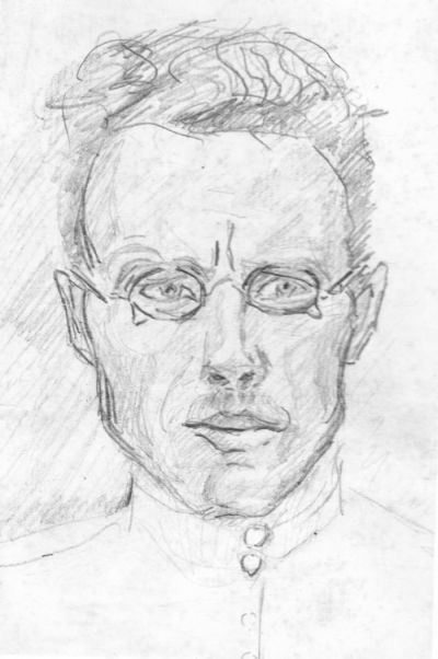 Оперуполномоченный ОГПУ, с полномочиями председателя внесудебной тройки Альберт Липский в Чумикан прибыл по воздуху. Автопортрет, 1931 г.