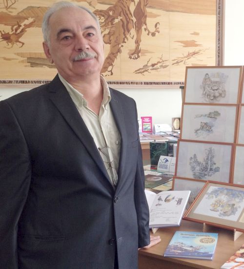 Издатель букваря Виктор Буря на презентации книги