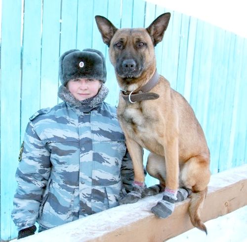 Старший инструктор кинологической группы ИК-1 Ирина Бабикова с четвероногим другом
