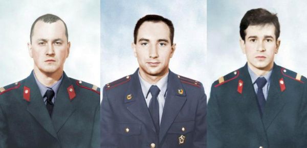 Старший сержант милиции Виталий Бугаев, лейтенант милиции Николай Виноградов и старший сержант милиции Владимир Тамгин (слева направо).