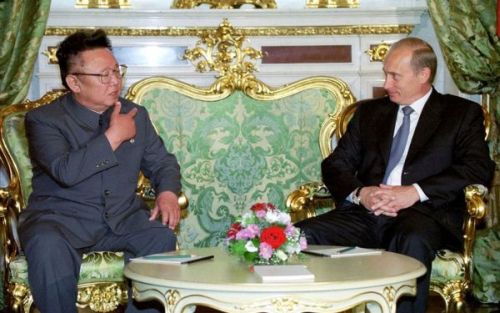 Ким Чен Ир и Владимир Путин, Москва, август 2001 года