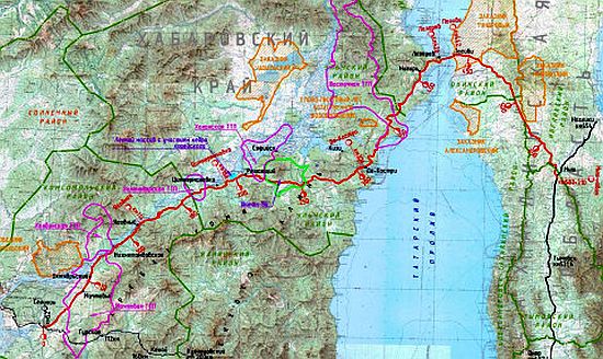 Схема перехода с материка на Сахалин
