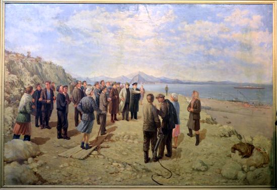 Иван Целуйко, «Встреча А. А. Жданова со строителями Торгового порта в бухте Находка»