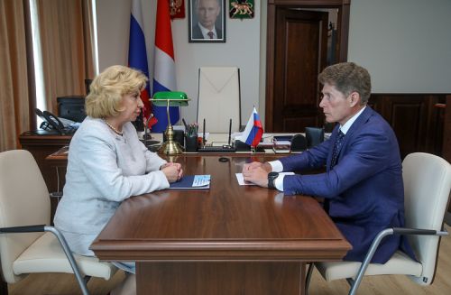 Олег Кожемяко провел рабочую встречу с Уполномоченным по правам человека в Российской Федерации Татьяной Москальковой