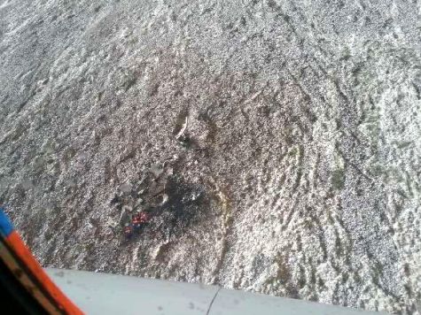 Место крушения вертолета с борта воздушного судна