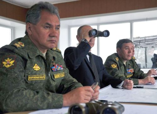 Владимир Путин наблюдал за заключительной фазой крупномасштабных учений войск сил Центрального и Восточного военных округов. Фото пресс-службы Президента России