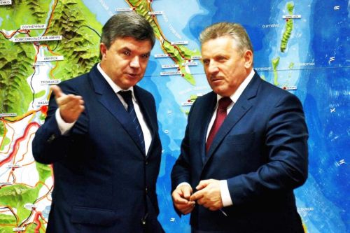 Спикер краевой думы Виктор Чудов и губернатор края Вячеслав Шпорт. Фото Романа Федорова 