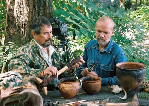 На съемках фильма: А.Игнаков и В.Иванов-Ардашев. 