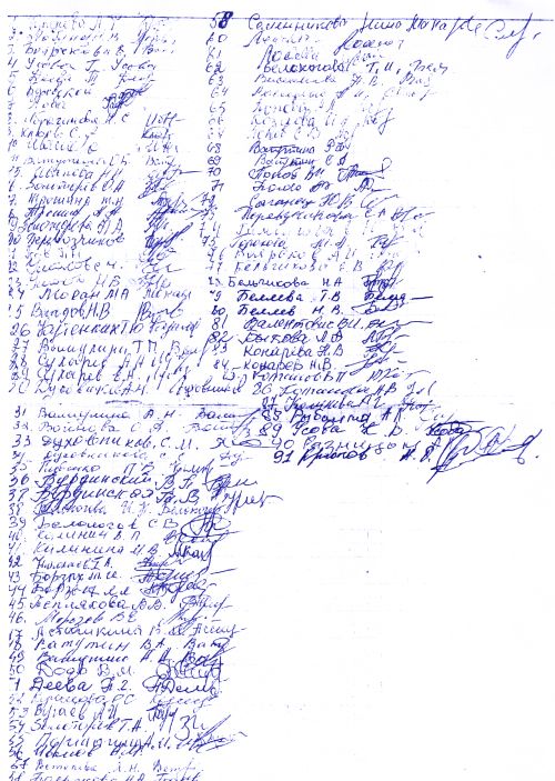 91 подпись жителей села Венцелево