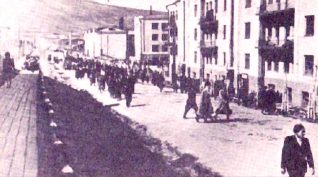 Магадан. Ул. Сталина (ныне Карла Маркса), 1952 год.