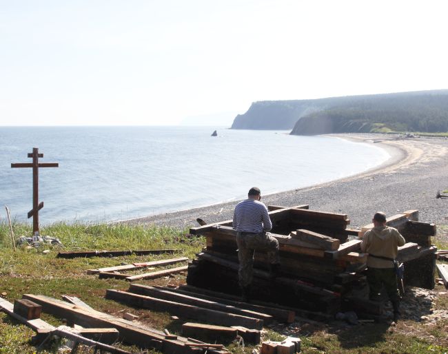 Так начиналась стройка часовни, август 2012 г.