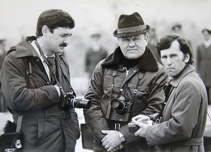 С коллегами по оружию: Сергей Балбашов, Анатолий Галушко и Геннадий Бичуров (слева направо). 1979 год.