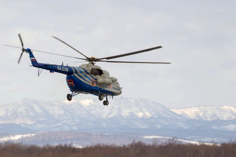 Вертолет «Ми-8МТВ-1» прибыл на Кунашир