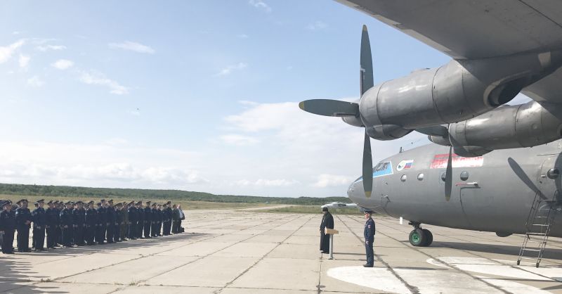 Открытие Ан-12БК «Спасатель челюскинцев летчик Светогоров»