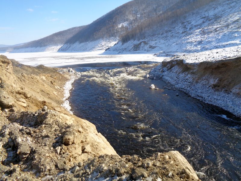 Проран в теле оползня 1 марта 2019 г.