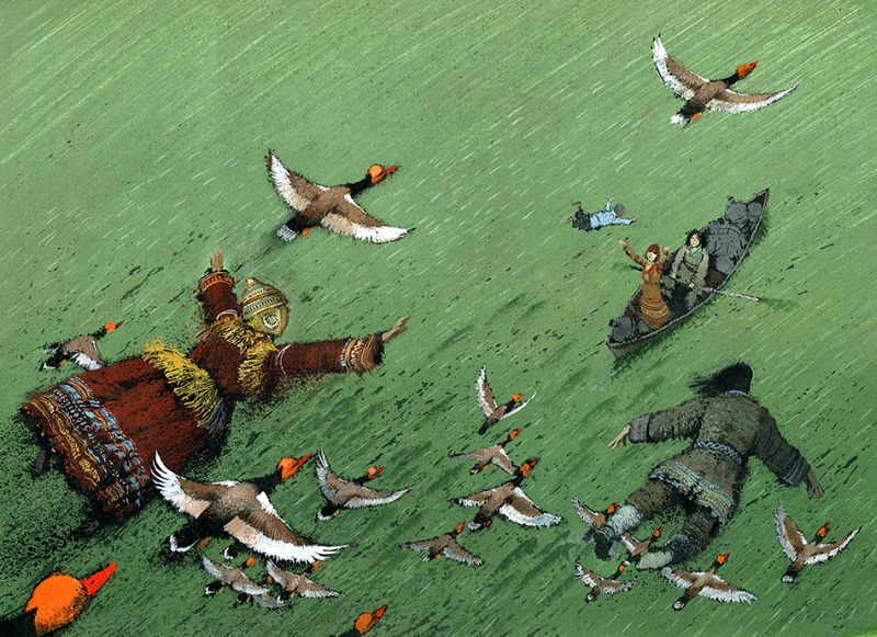«Как люди стали птицами». Иллюстрация: Игорь Олейников