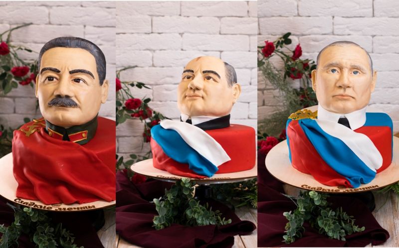В Якутске ко Дню России подготовили выставку сделанных из торта президентов