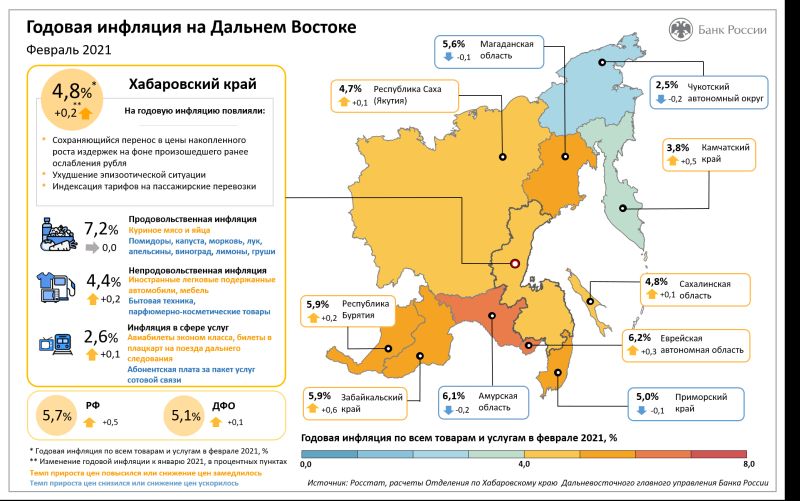 В феврале в Хабаровском крае замедлился рост цен на овощи, парфюмерию и бытовую технику