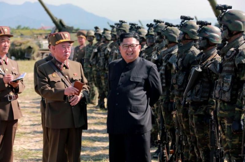 Во время соревнований по удару специальных оперативных войск КНА по объектам. Август 2017 г.