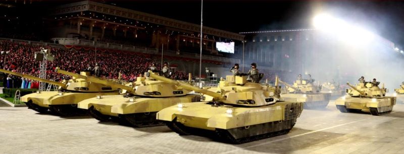 Колонны военного парада в честь 75-летия основания ТПК.