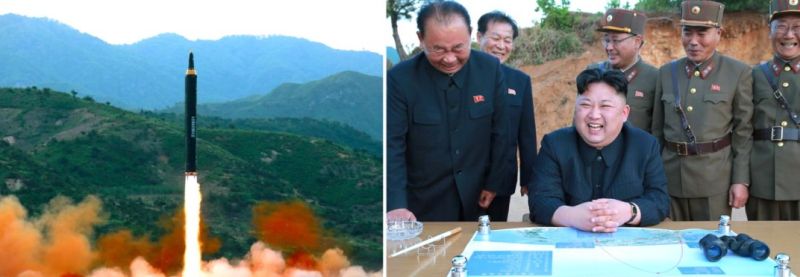 На месте проведения испытательного запуска стратегической БР «Хвасон-12» средней и
промежуточной дальности класса «земля – земля». Май 2017 г.