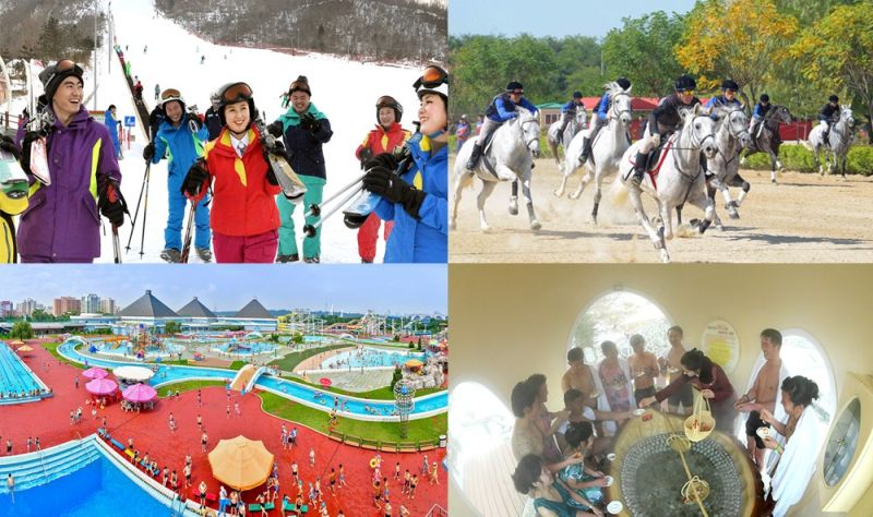 Трудящиеся проводят время отдыха в комплексах культурно-эмоциональной жизни, построенных везде в стране.