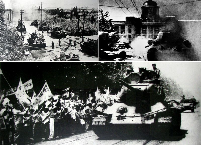 Народноармейцы в третий день войны освободили г. Сеул.