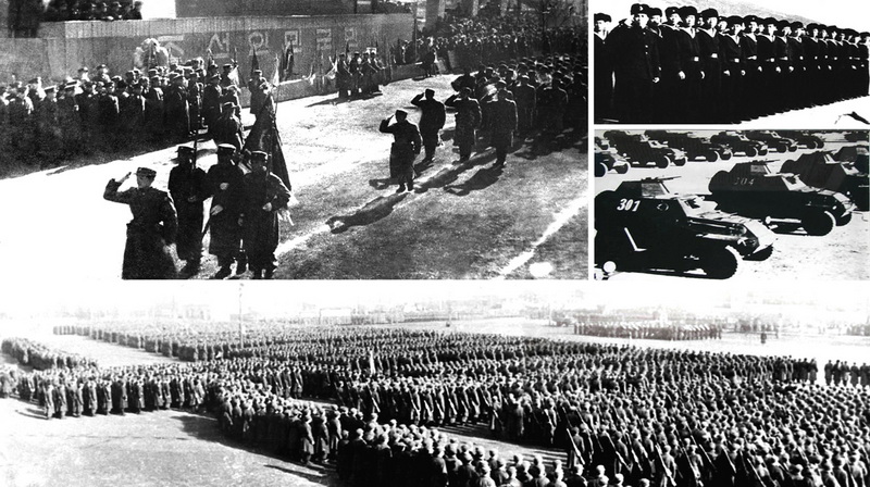 Военный парад в честь основания КНА. Февраль 1948 года.