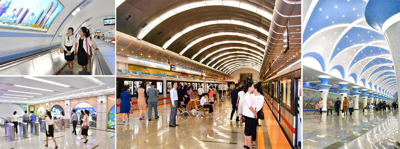 Часть реконструированных станций Пхеньянского метрополитена.