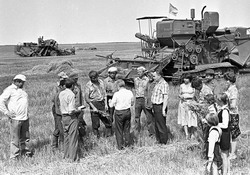 Секретарь крайкома партии В. Гаврилов у хлеборобов ЕАО (нажмите, чтобы увеличить)