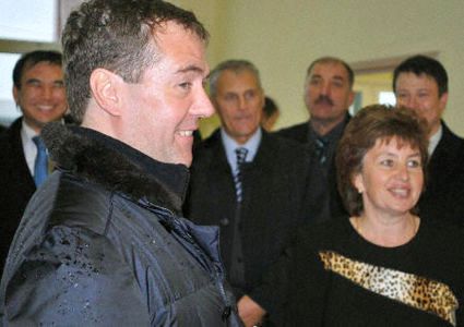 Д. Медведев. (Фото предоставлено жителем Кунашир Island). Kyodo