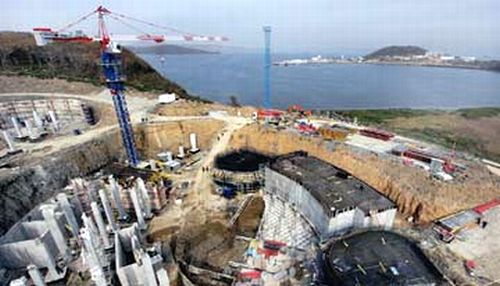 Строительство океанариума на острове Русский