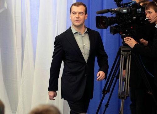 Перед началом встречи Дмитрия Медведева со сторонниками. Фото пресс-службы Президента России