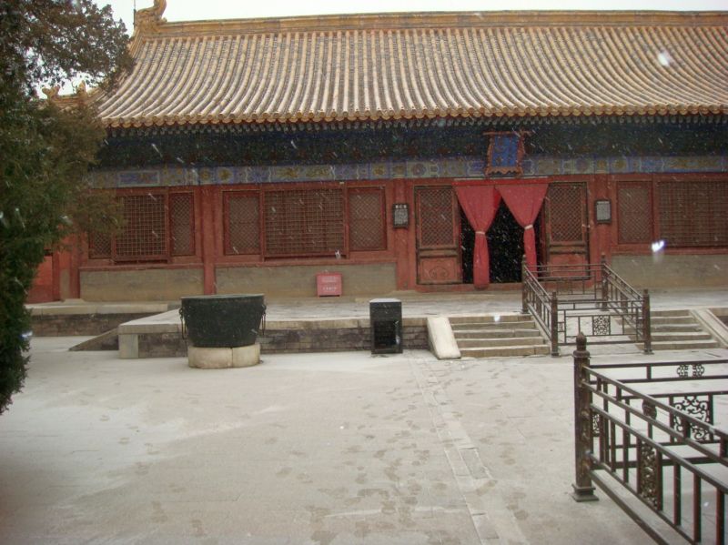 Запретный город. Начинается снегопад, все постепенно белеет