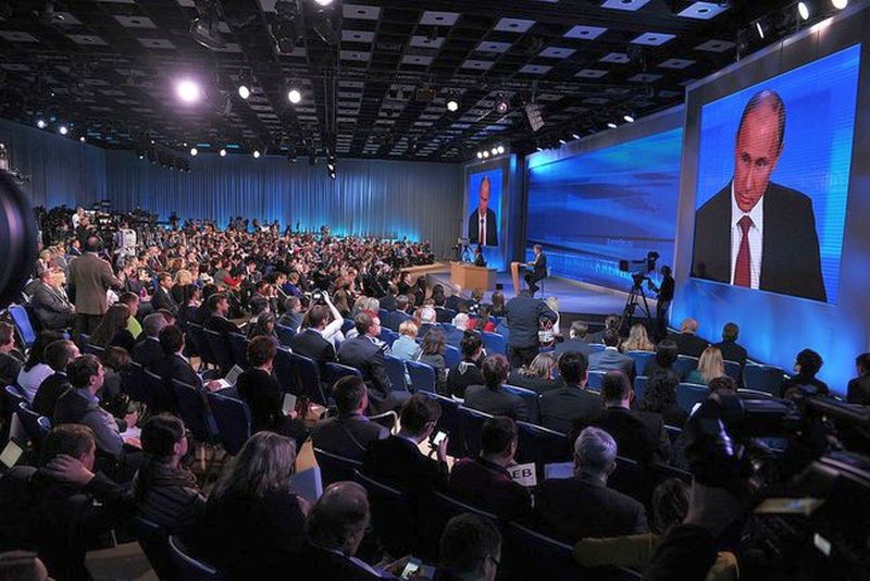 Пресс-конференция Владимира Путина. Фото пресс-службы Президента России